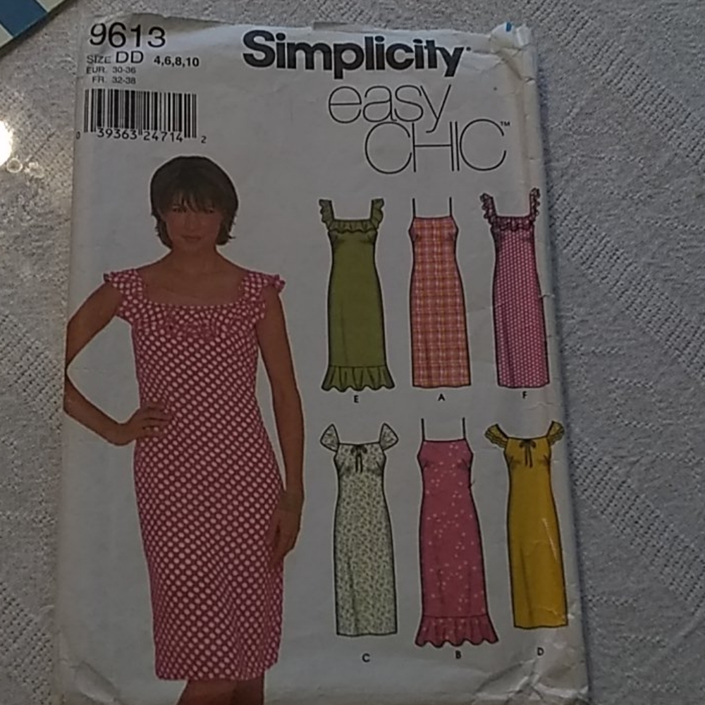 Simplicity Sewing Pattern 9613 Used, Cut Size 4-10